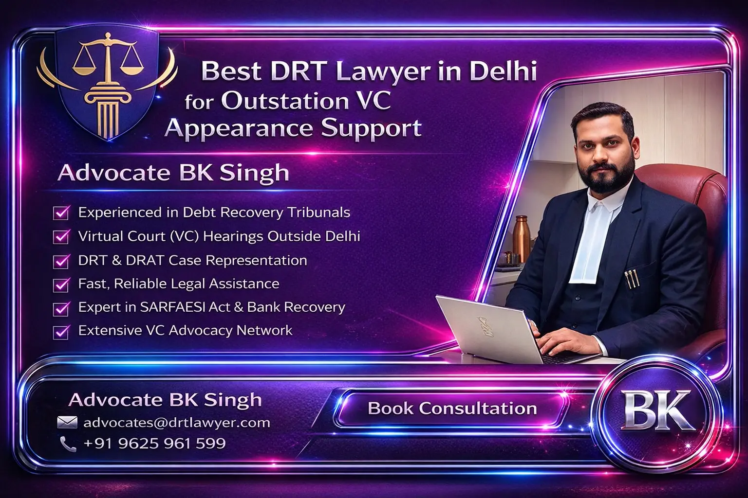 Best DRT Lawyer in Delhi for Outstation VC Appearance Support