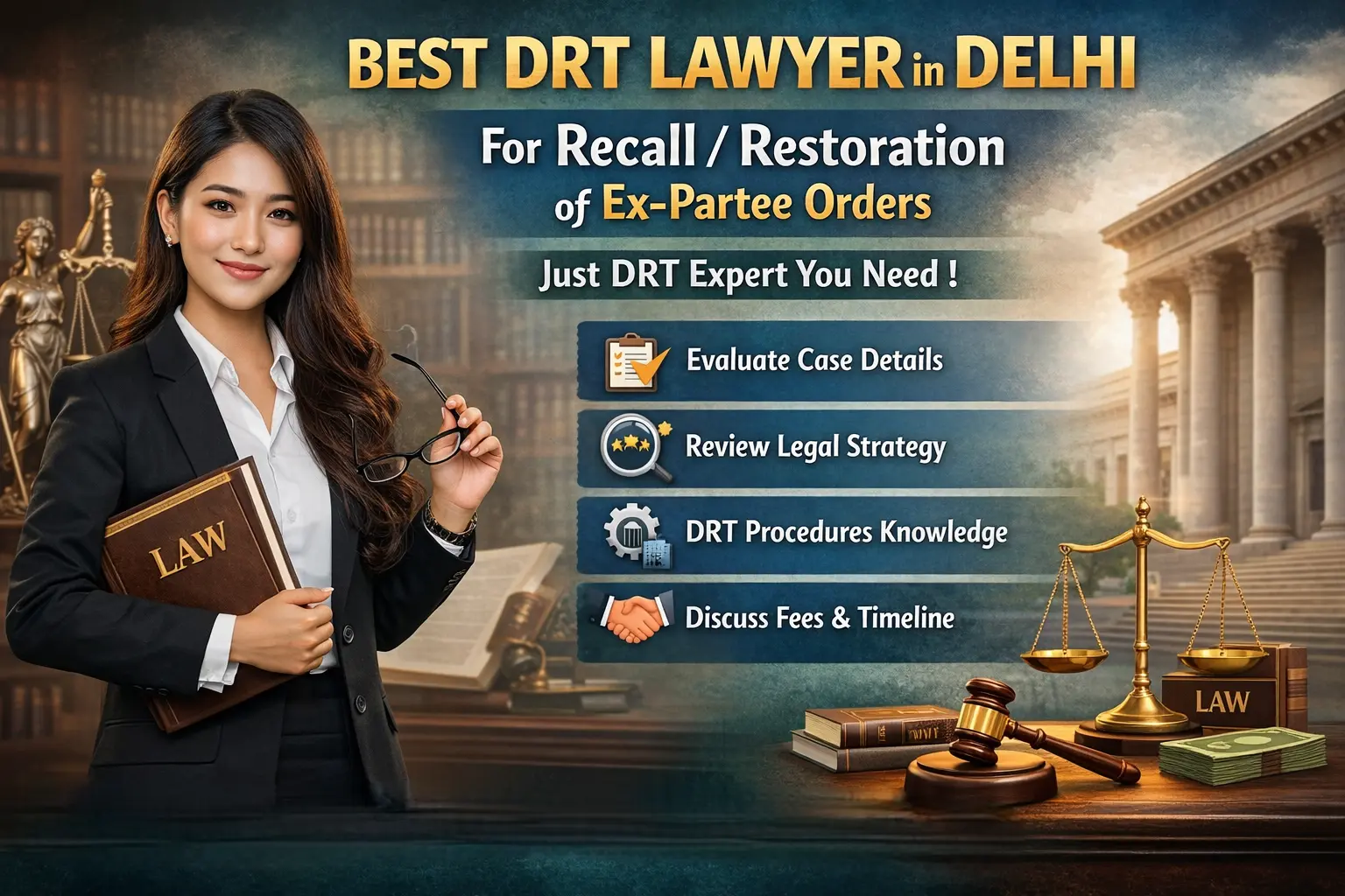 Best DRT Lawyer in Delhi for Recall Restoration of Ex Partee Orders