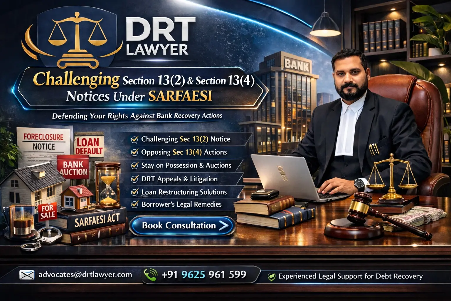 DRT is challenging SARFAESI Section 13(2) and Section 13(4) notices.