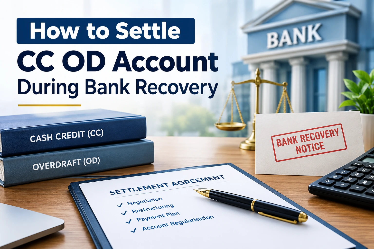 How to settle CC OD account during bank recovery proceedings