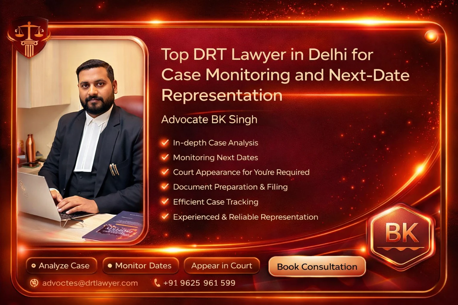Top DRT Lawyer in Delhi for Case Monitoring and Next Date Representation