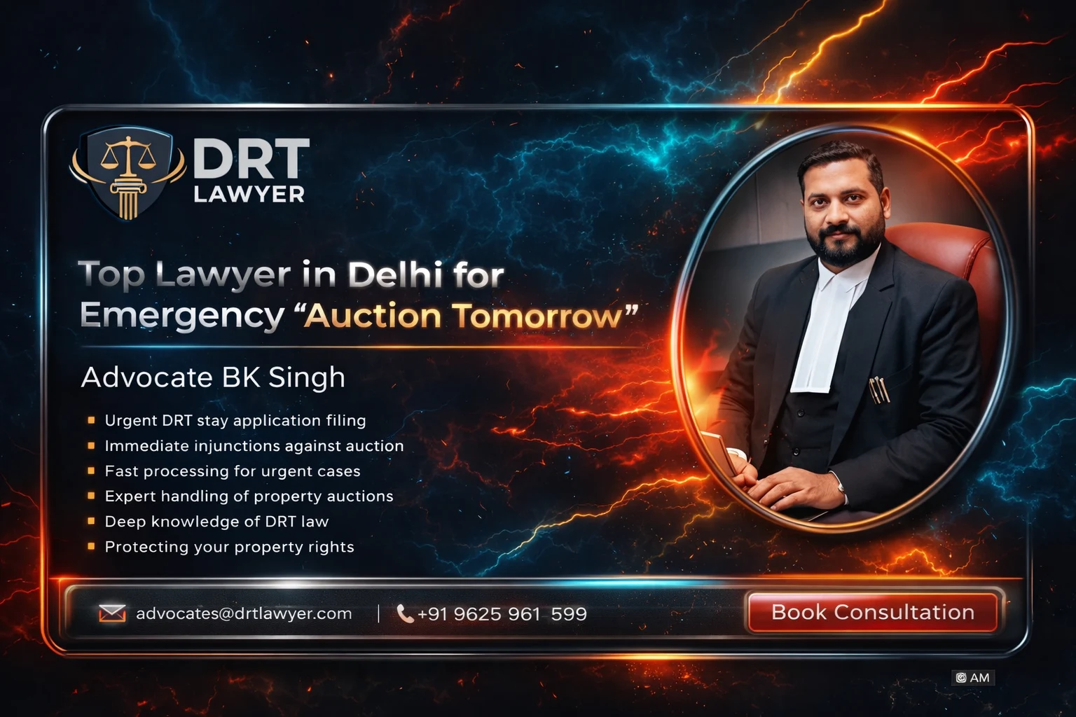 Top Lawyer in Delhi for Emergency Auction Tomorrow Filing