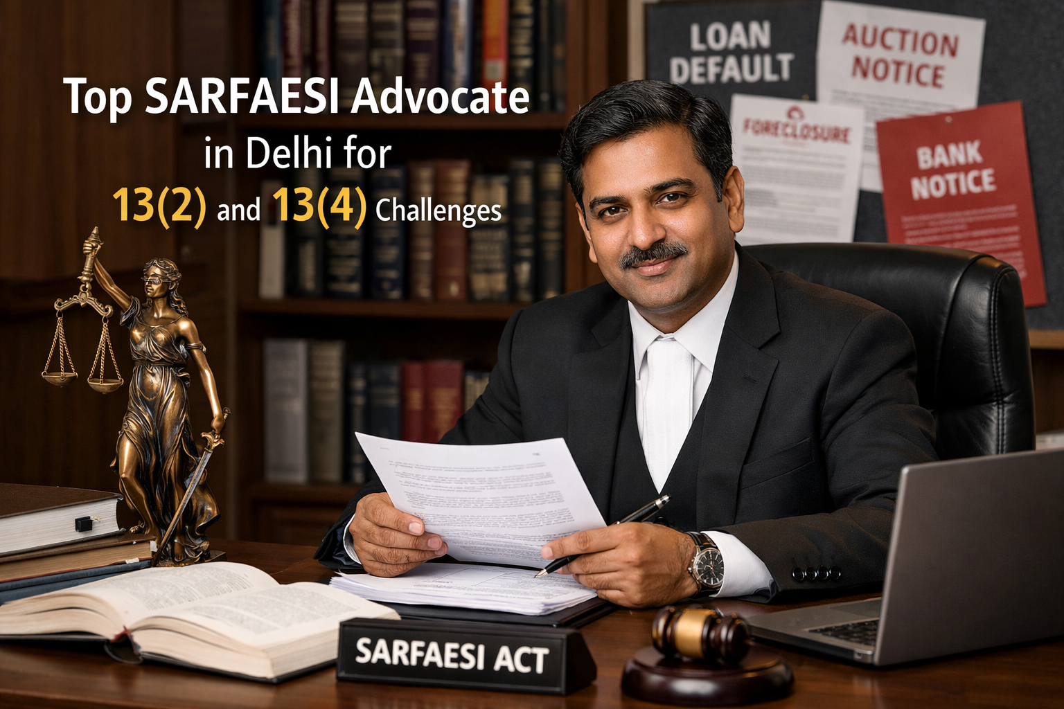 Top SARFAESI Advocate in Delhi for 13(2) and 13(4) Challenges